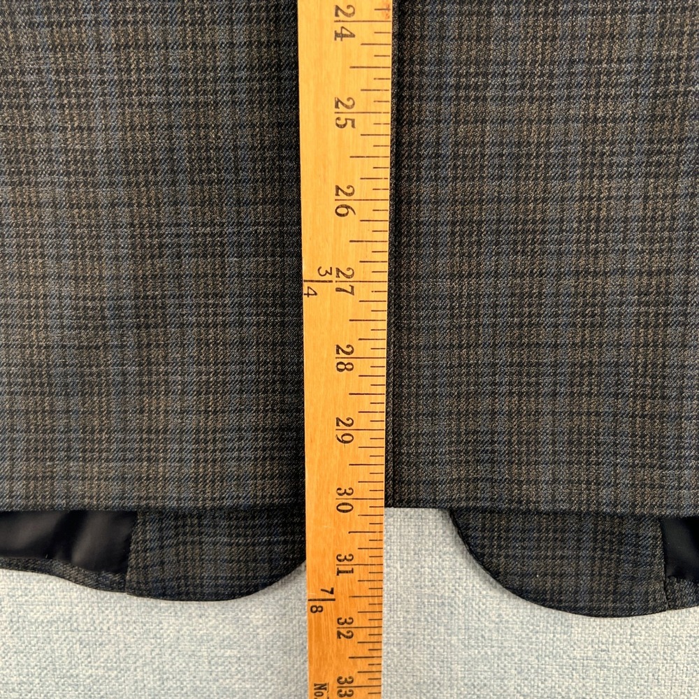 Jos‎ A Bank Wool Sport Coat Windowpane Plaid Blazer Men 46R Brown Tailored Ivy - Picture 7 of 12